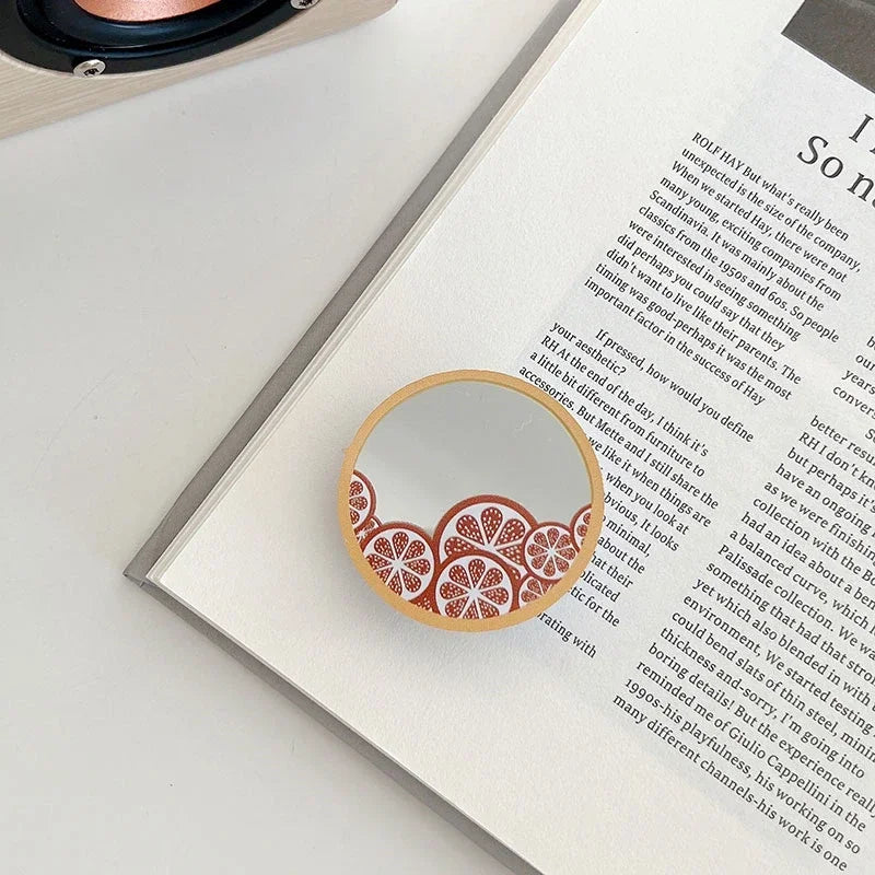 INS Cute Fruit Make up Mirror Phone Grip Tok Love Heart Griptok Korea Holder Ring for Iphone 15 Accessories Bracket Stand Holder
