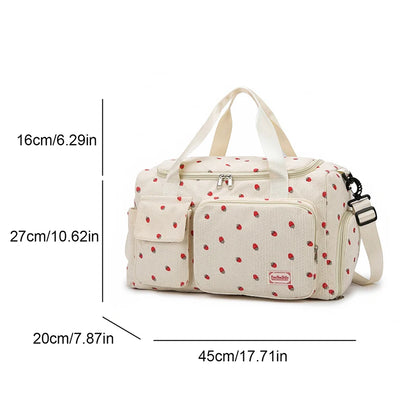 Corduroy Travel Tote Bag Large Capacity Carry on Travel Bag with Shoe Compartment Sports Fitness Bags for Women Duffle Bags