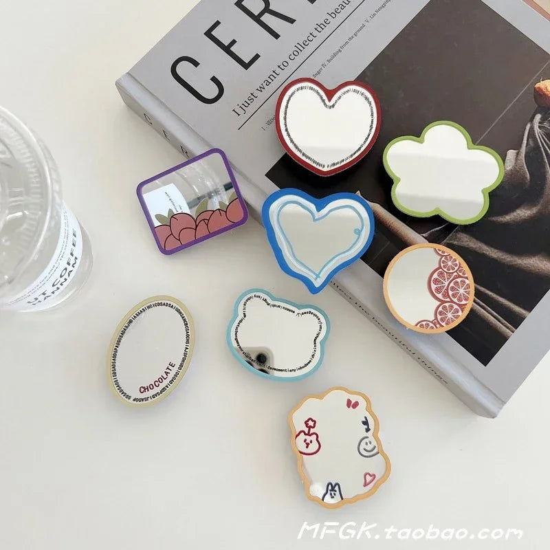 INS Cute Fruit Make up Mirror Phone Grip Tok Love Heart Griptok Korea Holder Ring for Iphone 15 Accessories Bracket Stand Holder