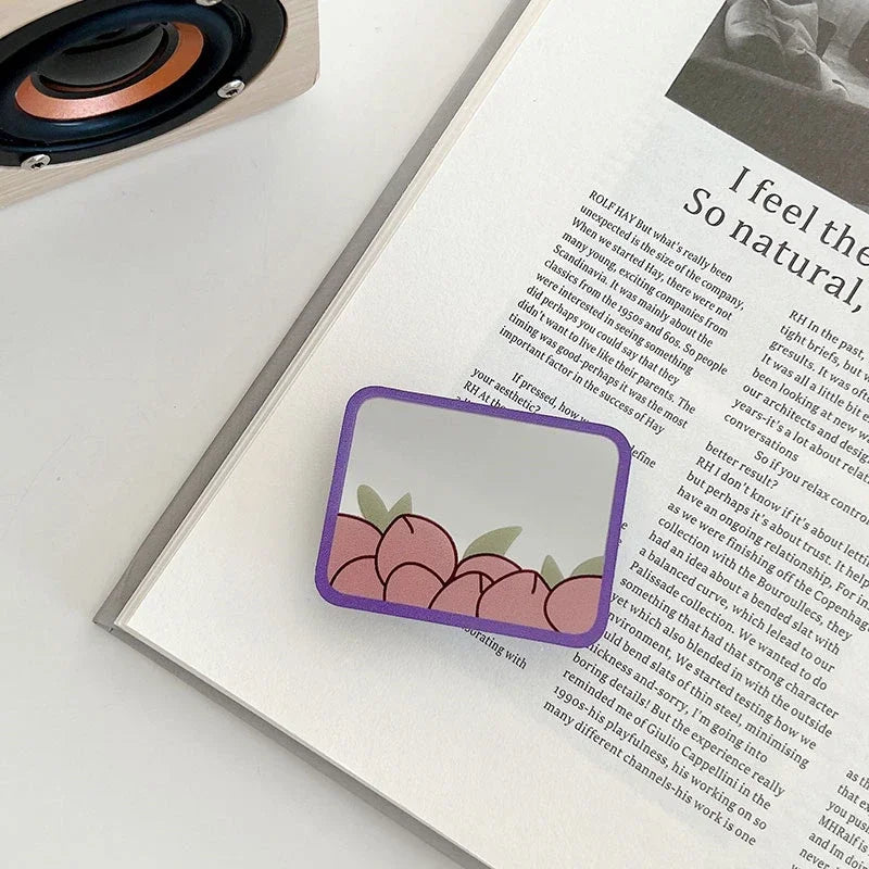 INS Cute Fruit Make up Mirror Phone Grip Tok Love Heart Griptok Korea Holder Ring for Iphone 15 Accessories Bracket Stand Holder