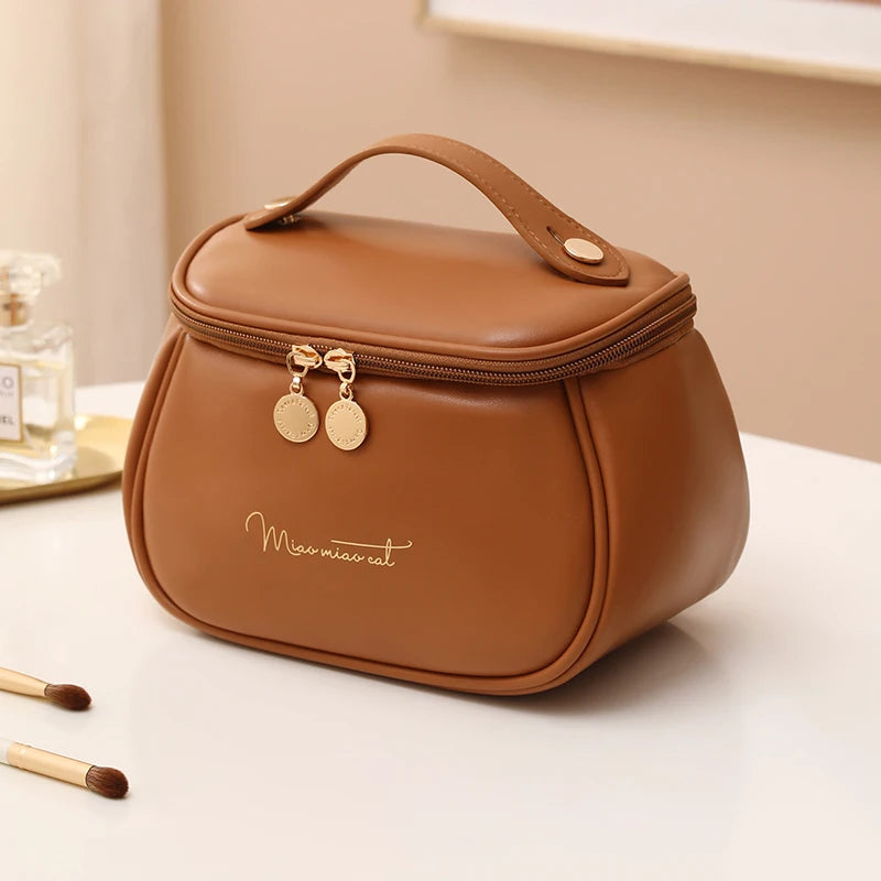 New PU Leather Cosmetic Bag for Women Multi-Functional Portable Travel Storage Makeup Case Female Toiletry Kit Bag