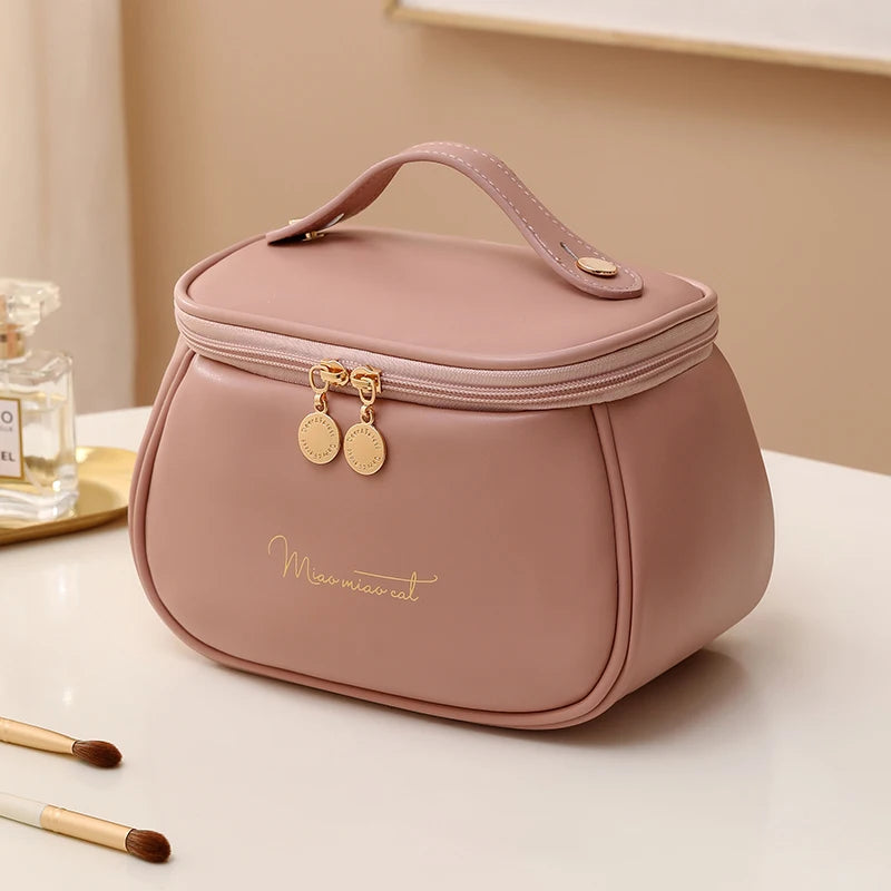 New PU Leather Cosmetic Bag for Women Multi-Functional Portable Travel Storage Makeup Case Female Toiletry Kit Bag