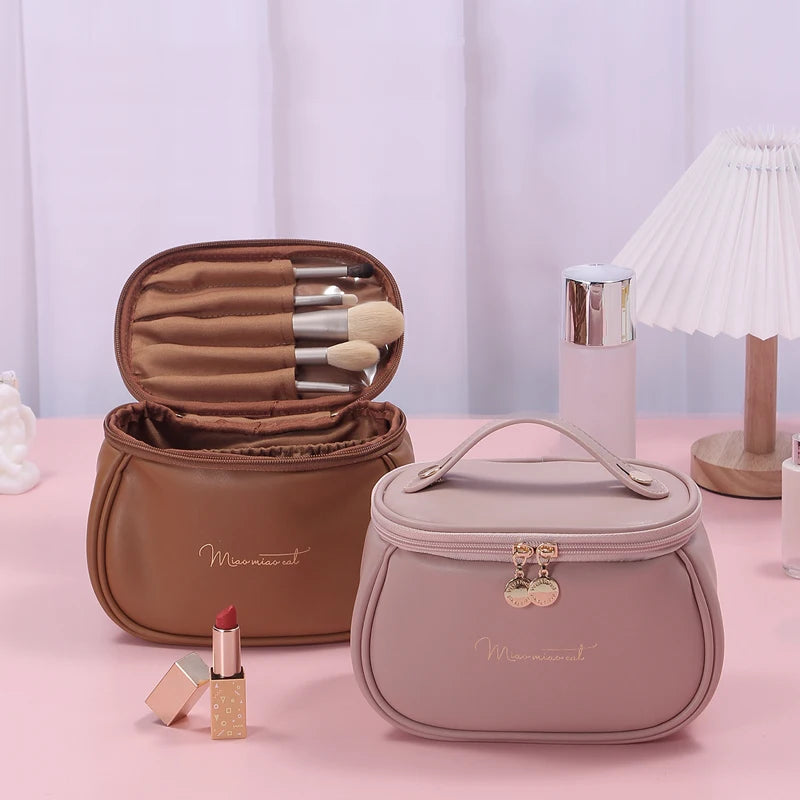 New PU Leather Cosmetic Bag for Women Multi-Functional Portable Travel Storage Makeup Case Female Toiletry Kit Bag
