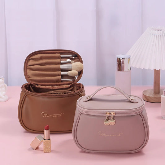 New PU Leather Cosmetic Bag for Women Multi-Functional Portable Travel Storage Makeup Case Female Toiletry Kit Bag