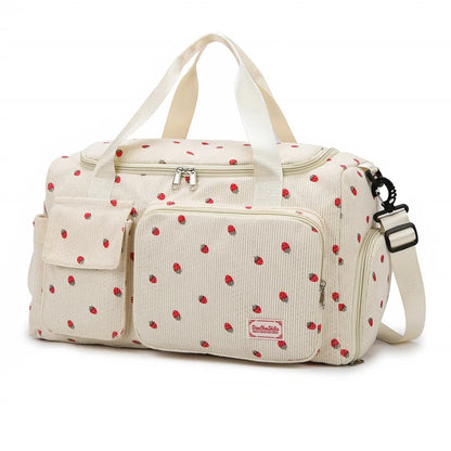 Corduroy Travel Tote Bag Large Capacity Carry on Travel Bag with Shoe Compartment Sports Fitness Bags for Women Duffle Bags
